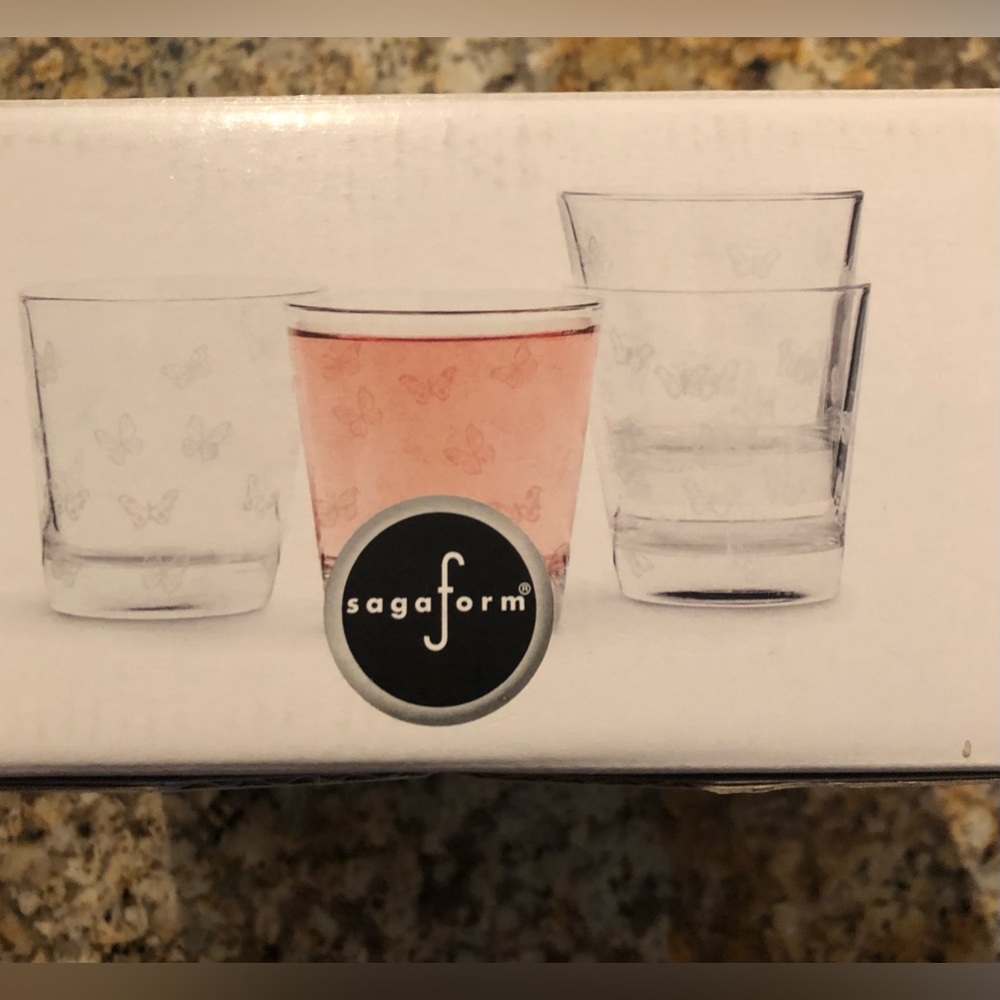 Brand New set of 4 Butterfly glasses